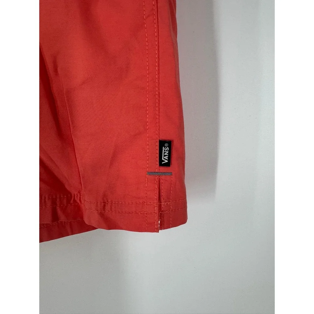 Vans Mens Primary Solid Elastic Boardshorts Coral Orange Relaxed Fit Size XL NWT